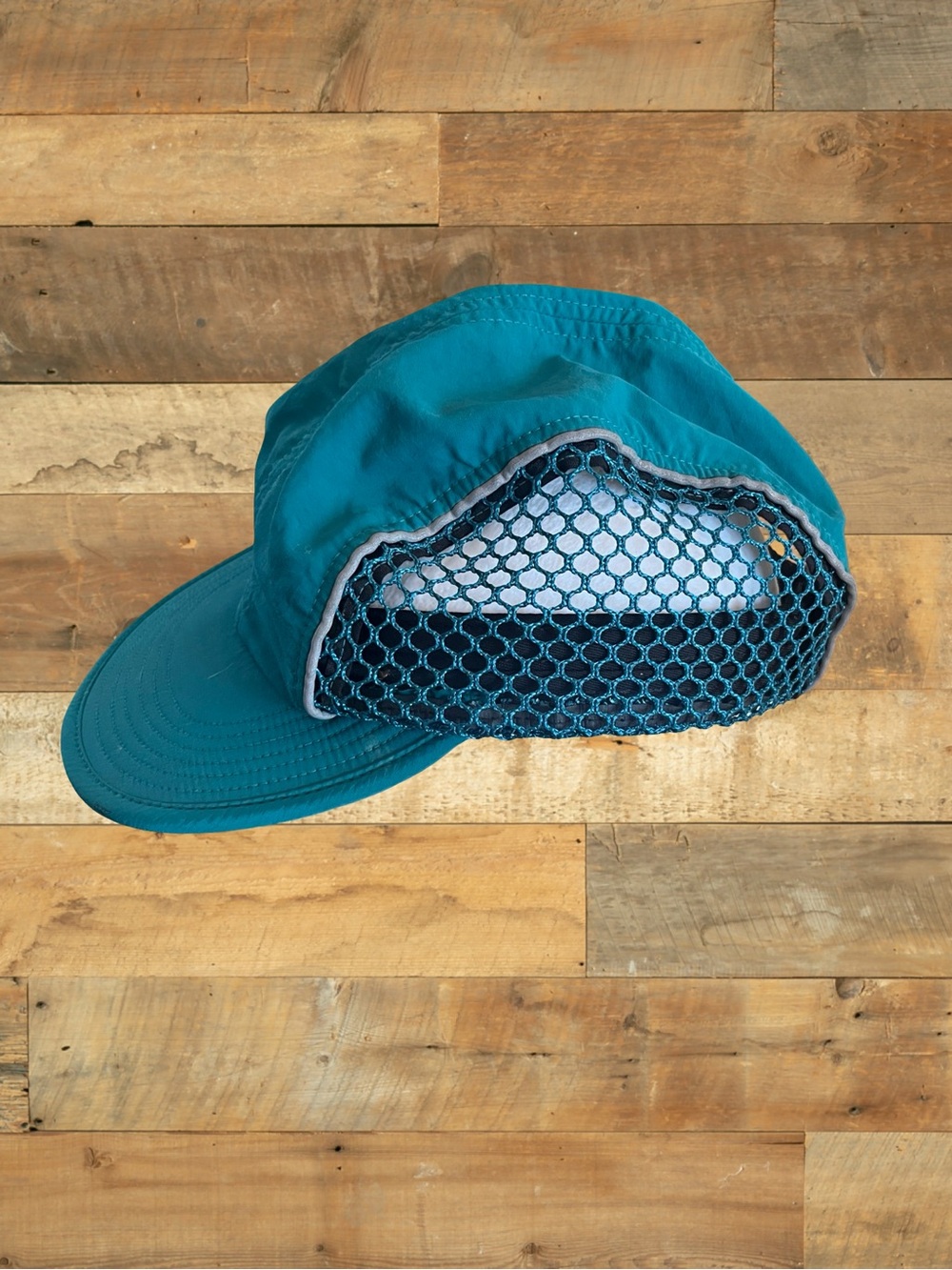 Raised By Wolves Mesh Running Cap Teal Reflective Trim Adjustable - Picture 2 of 9